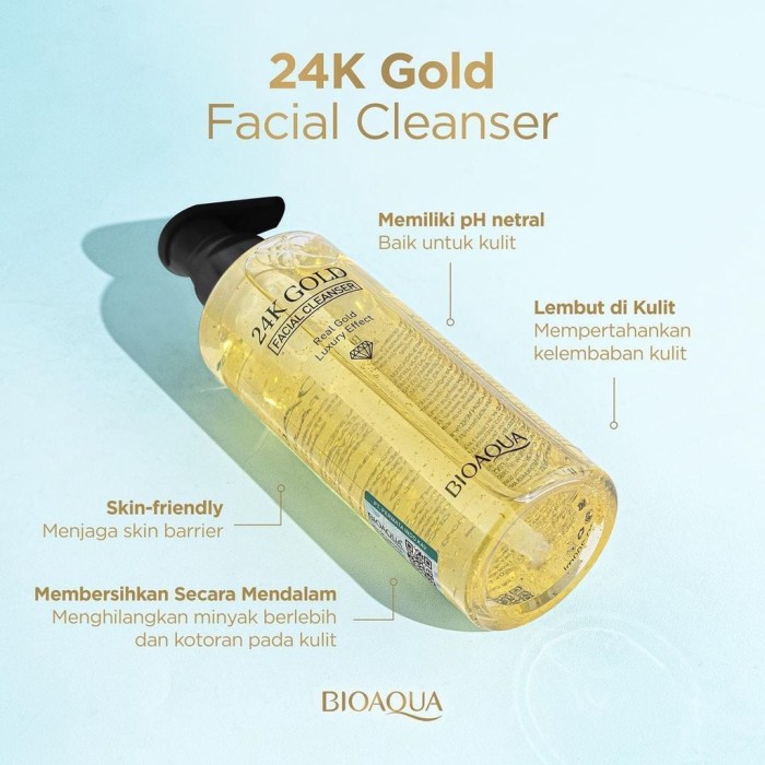Cek Ingredients BIOAQUA 24K Gold Facial Cleanser
