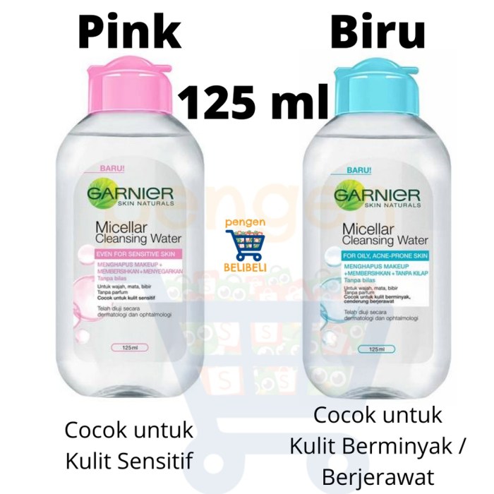 Perbedaan Ingredients Garnier Micellar Water Pink dan Biru
