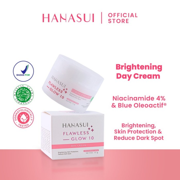 Cek Ingredients Hanasui Flawless Glow 10 Day Cream