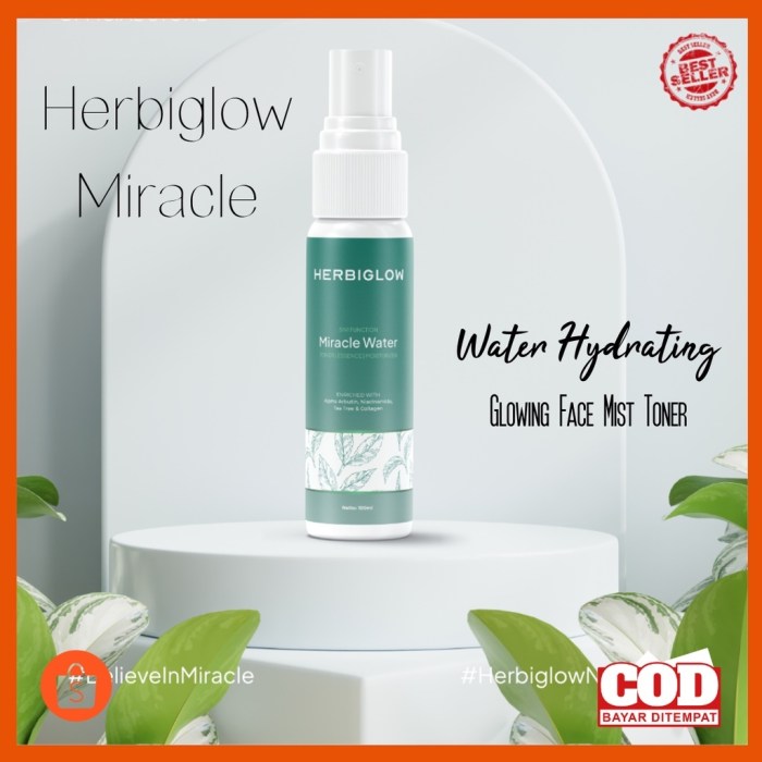 Cek Ingredients Herbiglow Miracle Water Hydrating & Glowing Face Mist Toner