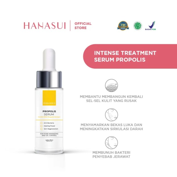 hanasui kosmetik propolis serum lipcream lotion perfume regeneration