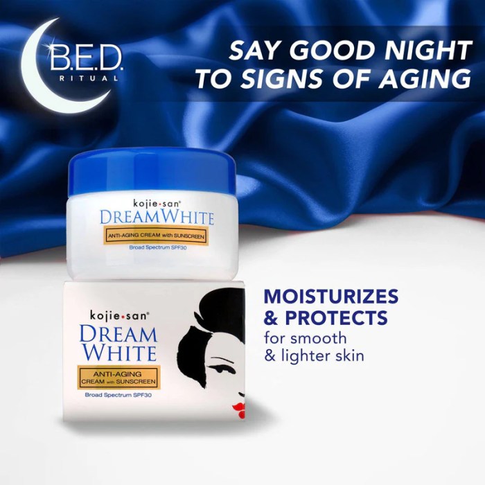 Cek Ingredients Kojie San Dream White Anti aging Overnight Cream terbaru