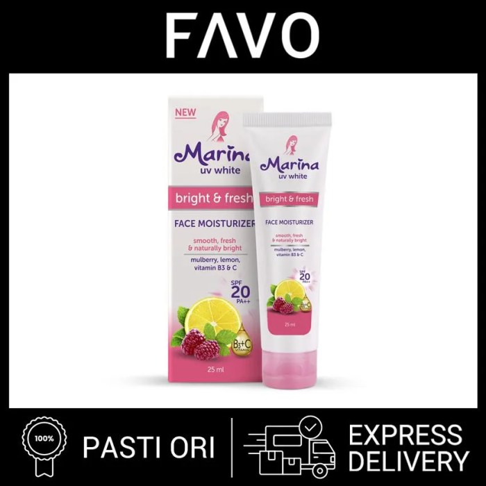 Cek Ingredients Marina Bright & Fresh Moisturizer SPF 20 PA++ terbaru