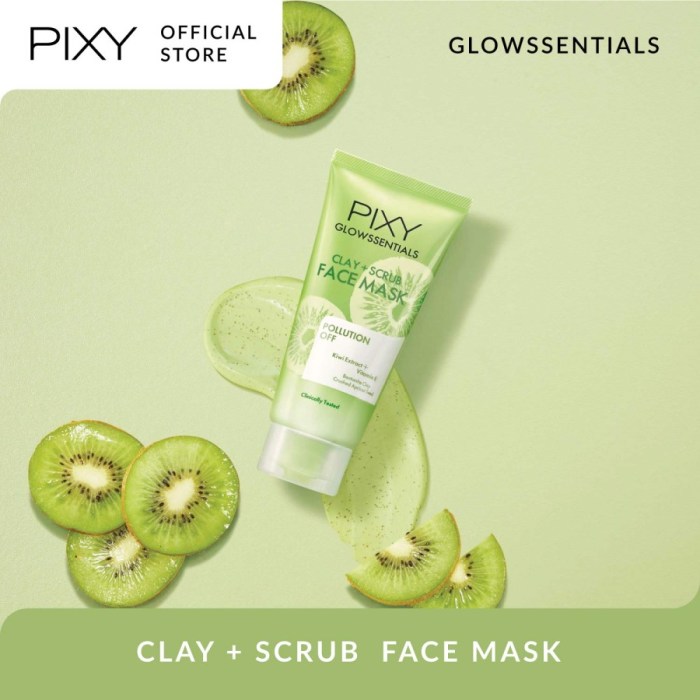 Cek Ingredients Pixy Glowssential Clay + Scrub Face Mask terbaru