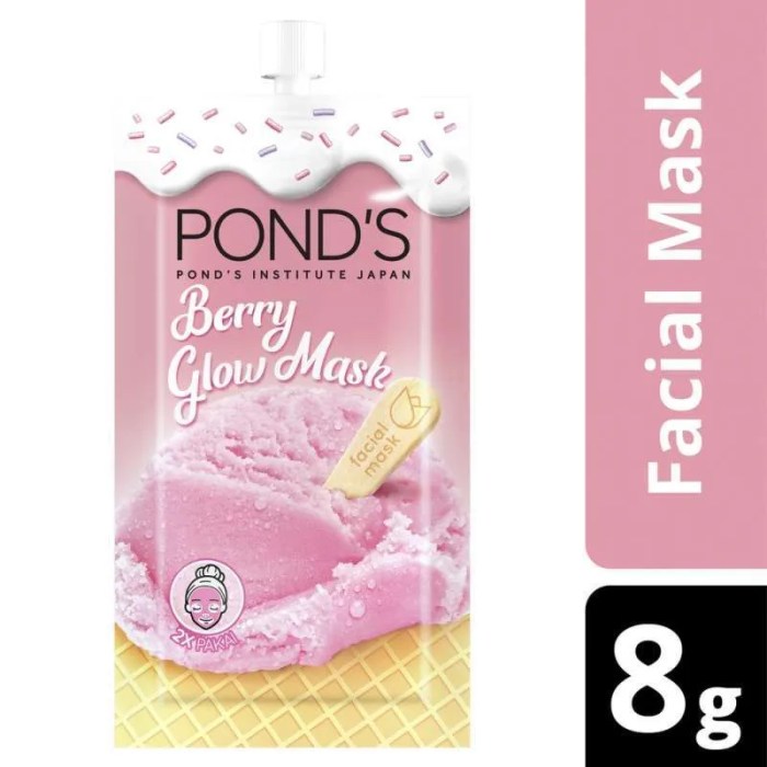 Cek Ingredients Pond's Berry Glow Facial Foam Ice Cream Collection