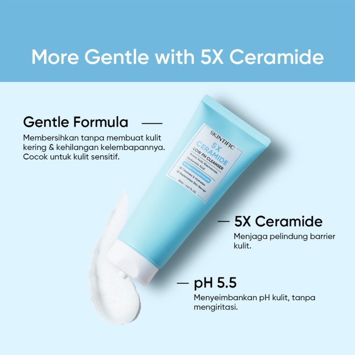 Cek Ingredients Skintific 5X Ceramide Low pH cleanser