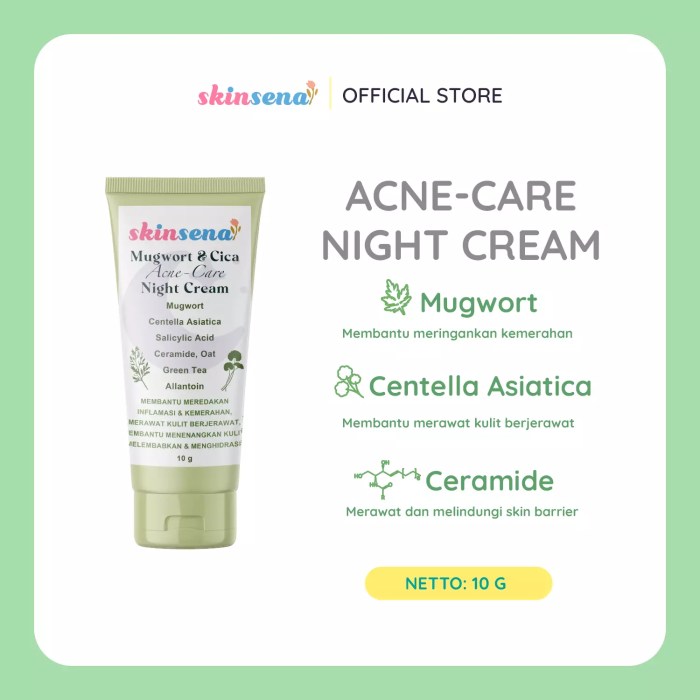 Cek Ingredients Skinsena Acne-Care Night Cream