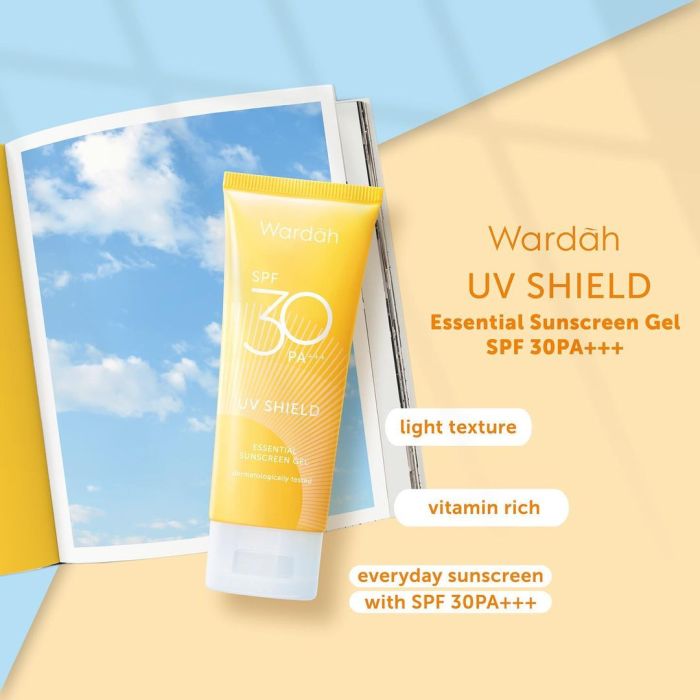 wardah sunscreen spf gel essential