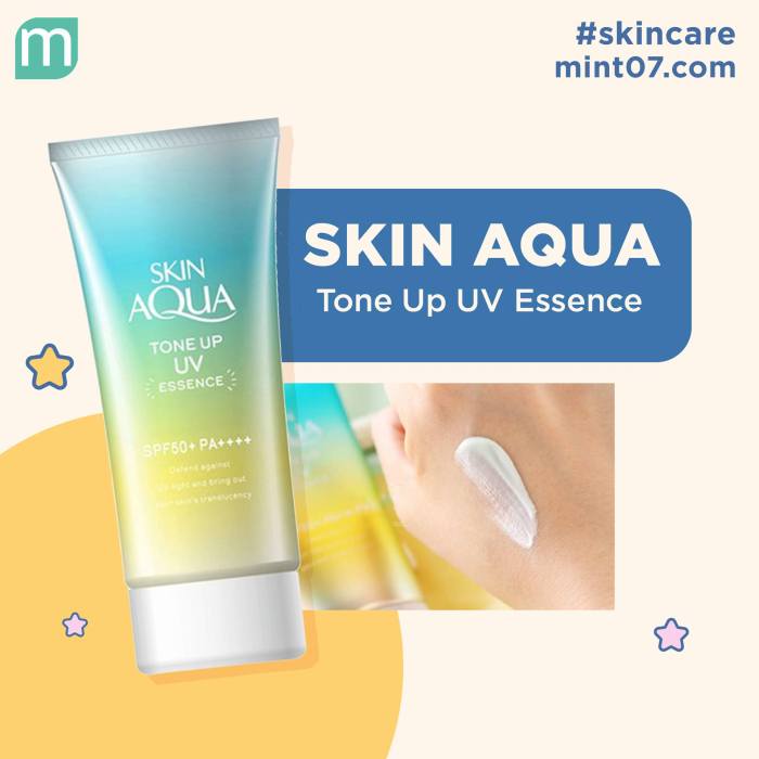 [Update] Cek Ingredients Skin Aqua Tone Up Essence Mint Green SPF 50+ PA++++ terbaru