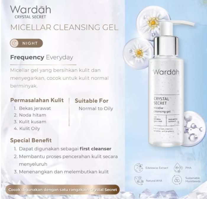 Cek Ingredients Wardah Crystal Secret Micellar Cleansing Gel