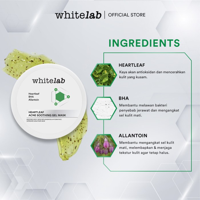 Cek Ingredients Whitelab Heartleaf Skin Purifying Gel Mask terbaru