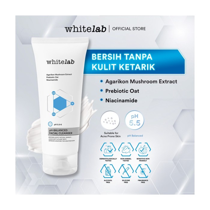 Cek Ingredients Whitelab pH Balanced Face Wash