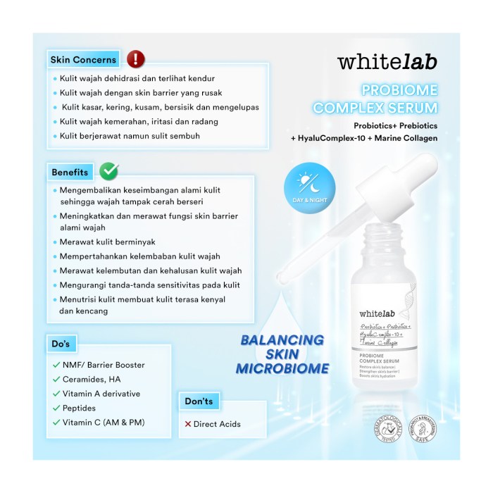 Cek Ingredients Whitelab Microbiome Complex Serum