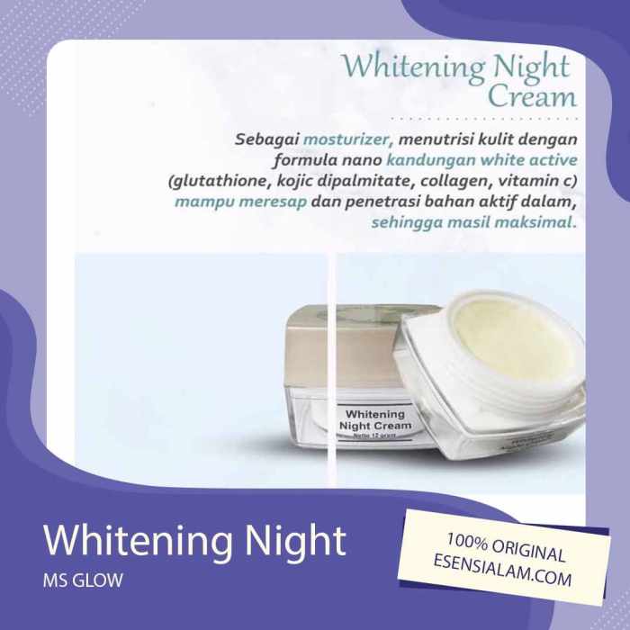 Cek Ingredients MS Glow Whitening Night Cream terbaru
