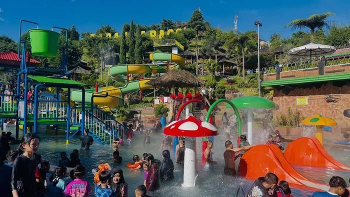 Darajat Pass merupakan taman wisata air panas yang populer. Terdapat banyak wahana hingga aktivitas seru/Foto: instagram.com/wisatadarajatpass