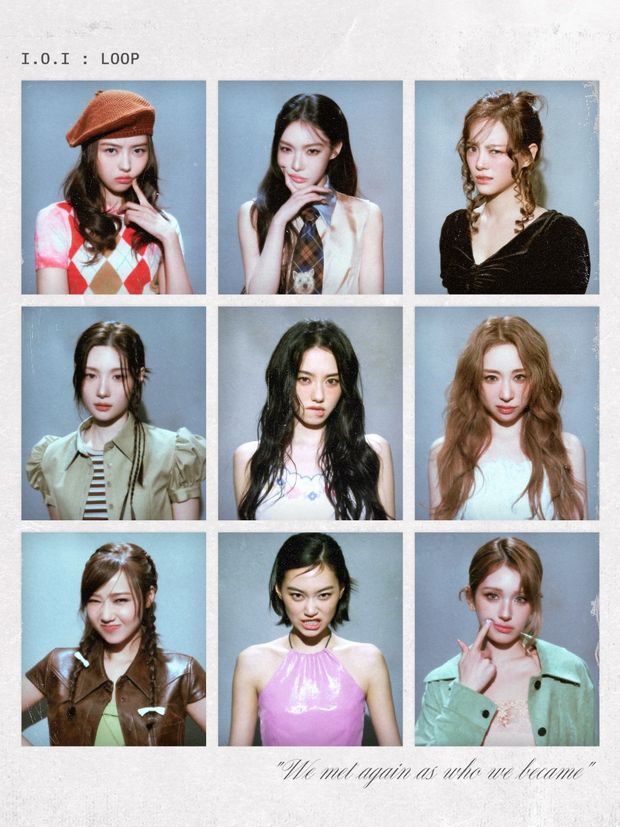 Potret I.O.I dalam foto konsep 'LOOP'/ Foto: instagram.com/ioi_10th Kesembilan member I.O.I menunjukkan transformasi penampilan mereka yang semakin memukau dalam potret teaser individu untuk album 'LOOP'.