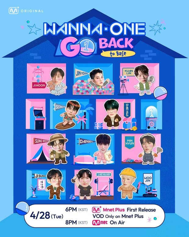 Poster acara realitas 'WANNA ONE GO : Back to Base'/ Foto: instagram.com/mnetplus_official Momen keseruan WANNA ONE dalam mengenang kebersamaan masa lalu di pertemuan terbaru dapat disaksikan secara lengkap di acara realitas 'WANNA ONE GO : Back to Base'.