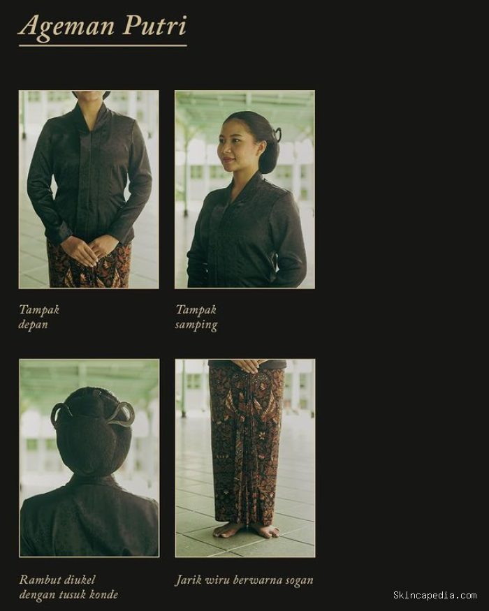 Ageman Putri untuk Kirab Malam 1 Suro. Perempuan mengenakan kebaya kartini hitam polos dan jarik wiru Ageman Putri untuk Kirab Malam 1 Suro. Perempuan mengenakan kebaya kartini hitam polos dan jarik wiru