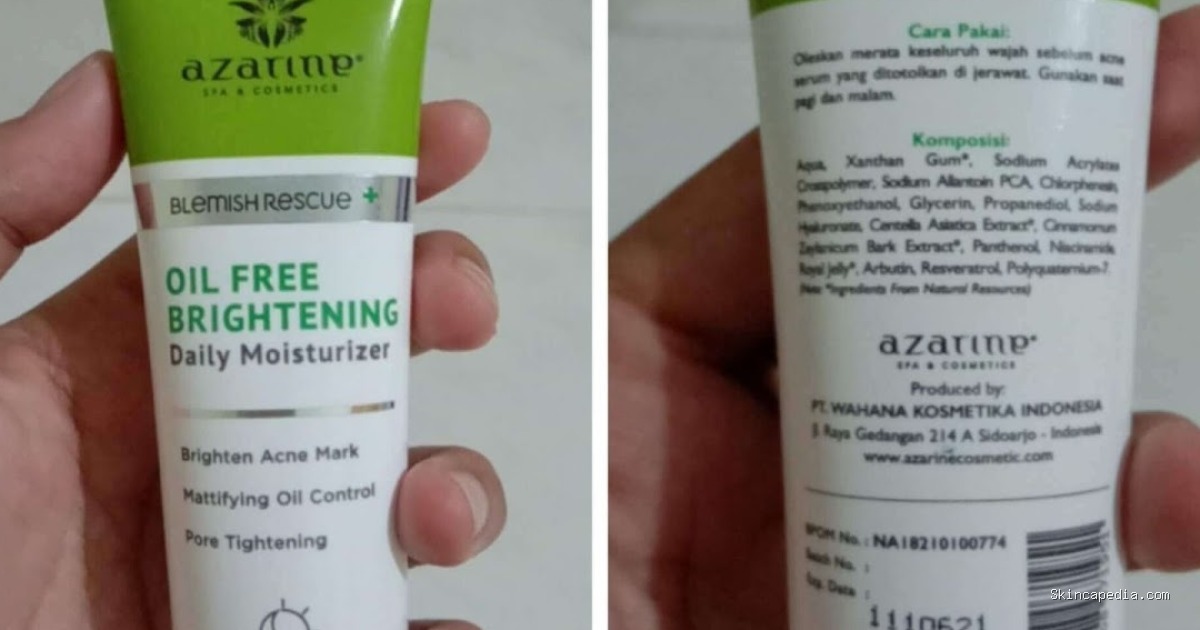 Azarine Oil-free Brightening Daily Moisturizer: Cek Ingredients Rahasia Kulit Cerah