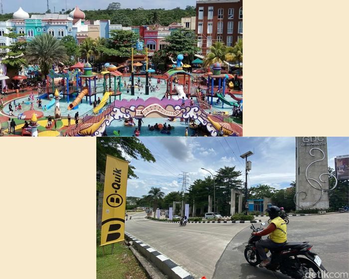 Depok Fantasi Waterpark atau Aladin Waterpark dulu (atas) dan kini (bawah) Depok Fantasi Waterpark atau Aladin Waterpark dulu (atas) dan kini (bawah)