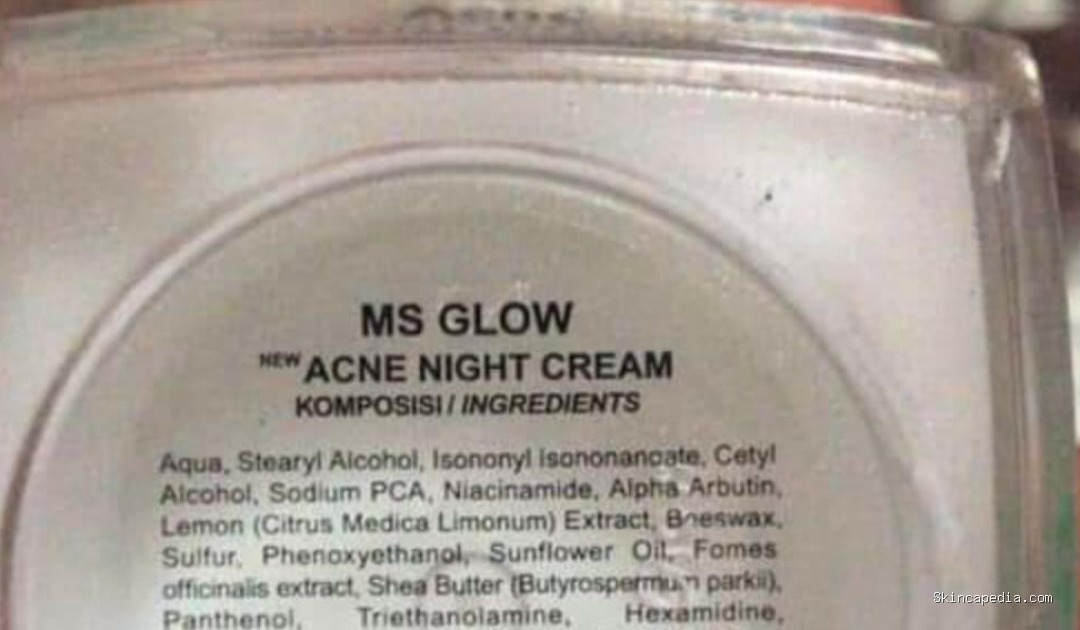 Ms Glow Acne Night Cream: Cek Kandungan & Manfaatnya