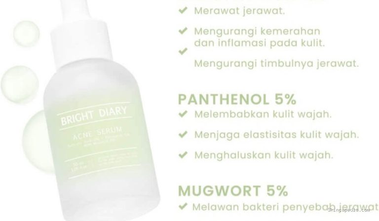 Bright Diary Acne Serum 2.0: 2% Salicylic Acid, 5% Panthenol, 5% Mugwort