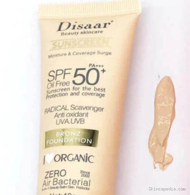 Disaar Bronze Foundation Sunscreen: Cek Ingredients SPF 50+ PA+++