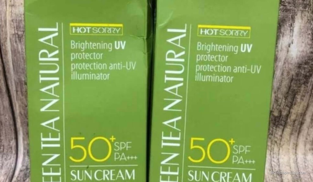 Hot sorry natural green tea sun cream SPF50+ PA+++: Ingredients Rahasia