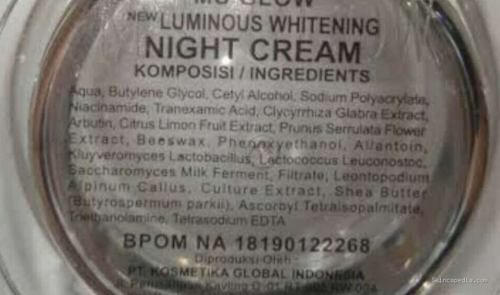 Ms Glow Luminous Whitening: Cek Ingredients Rahasia Kulit Cerah