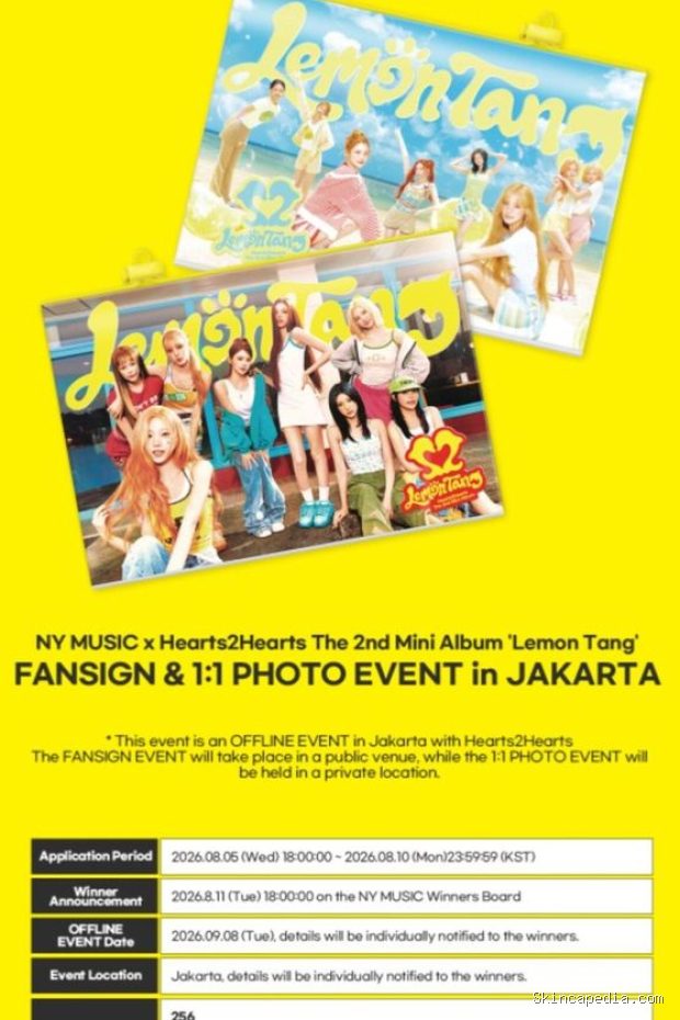 Fansign & Photo Event yang akan digelar Hearts2Hearts di Jakarta akan diikuti oleh penggemar beruntung yang memenangkan undian dari pembelian album.