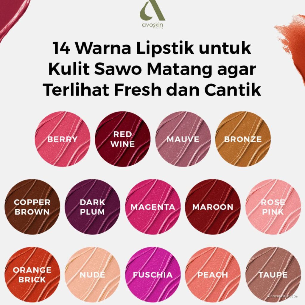 Photo by blog.avoskinbeauty.com - Panduan Memilih Warna Lipstik yang Cocok untuk Kulit Sawo Matang