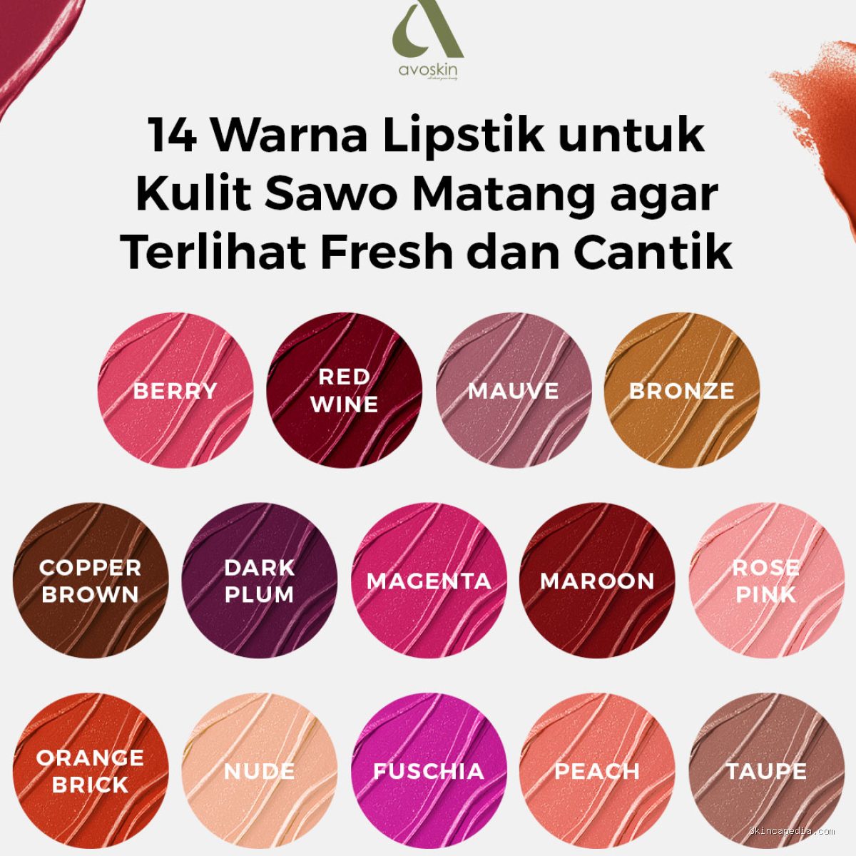 Photo by blog.avoskinbeauty.com - Panduan Memilih Warna Lipstik yang Cocok untuk Kulit Sawo Matang